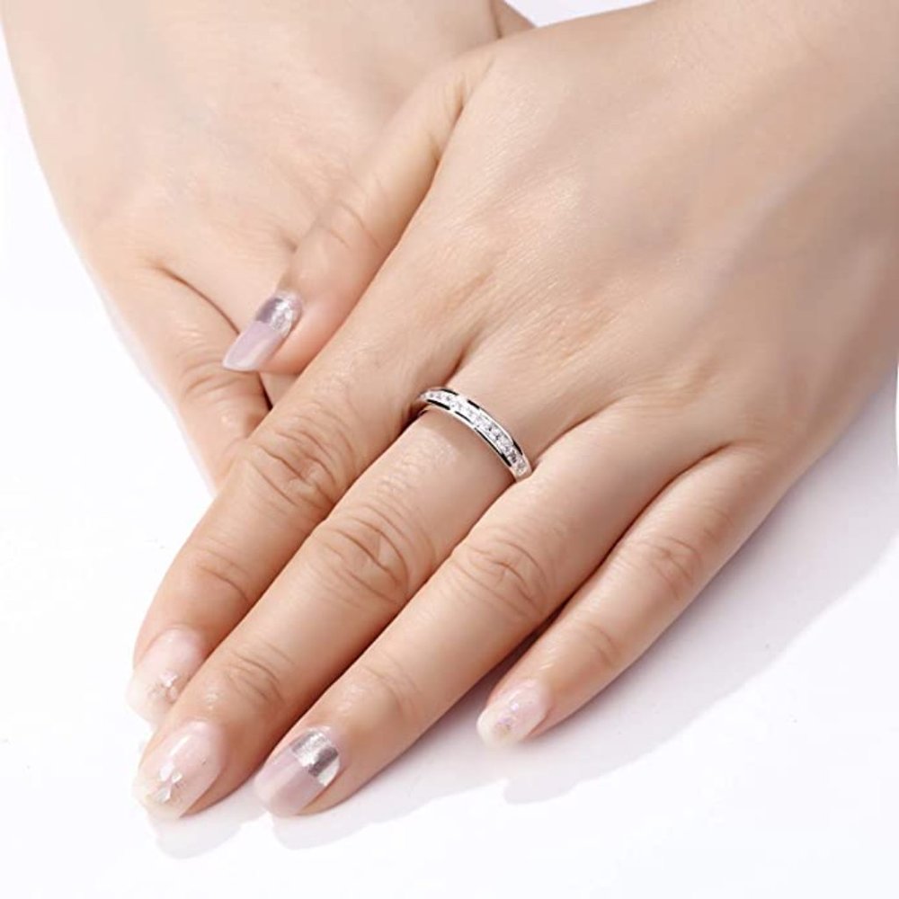 π 0.8ctw CZ Eternity Ring β 925 Sterling Silver π - Picture 5 of 6